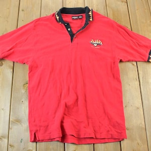 Vintage 1990s Harley Davidson Las Vegas Fire Polo Shirt Made In USA / Vintage Biker Shirt / 90&#39;s Harley Davidson Motorcycles