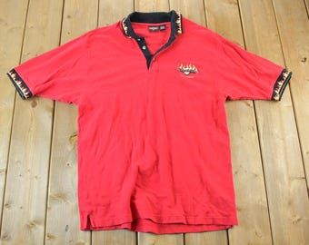 Vintage 1990s Harley Davidson Las Vegas Fire Polo Shirt Made In USA / Vintage Biker Shirt / 90's Harley Davidson Motorcycles