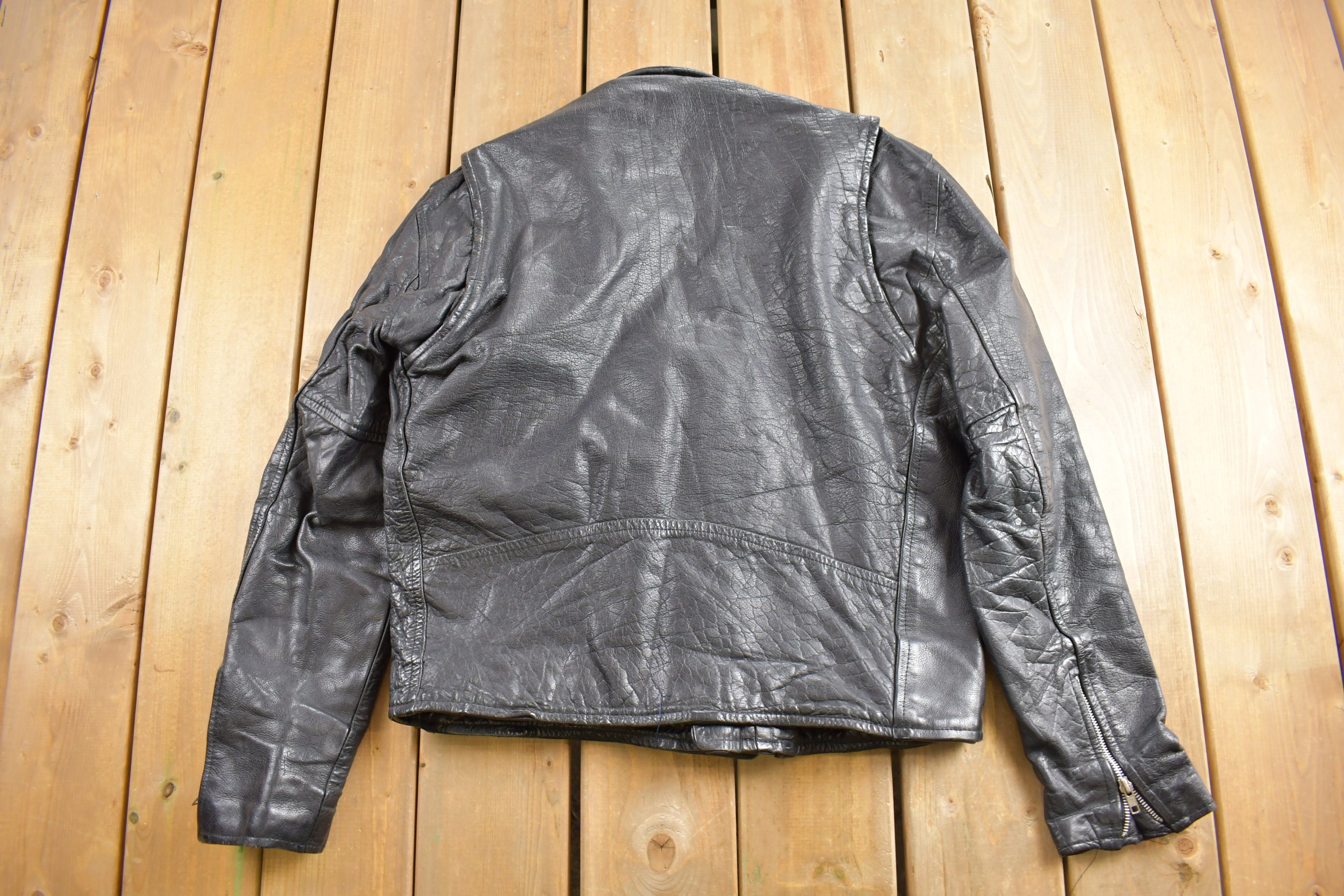 Vintage Protech Black (leather Apparel) Biker Style Jacket