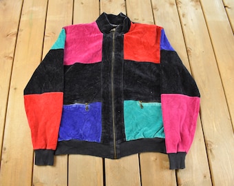 Vintage ultrasport-windjack uit de jaren 90 met kleurvlakken, XL heren / jaren 90 jas / retrostijl / volledige ritssluiting