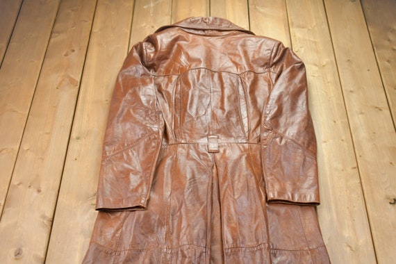 Vintage 1980s Leather Full Length Jacket / Fall O… - image 3