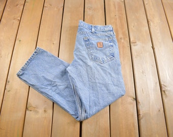 Vintage 1990s Carhartt Work Jeans Size 34 x 27 / 90s Carhartt / Light Wash / Distressed Carhartt / Vintage Workwear