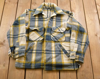Vintage 1980s Woolrich Plaid Wool Button Up Shirt / 1980s Button Up / Vintage Flannel / Plaid Flannel / Casual Shirt / Formal Shirt