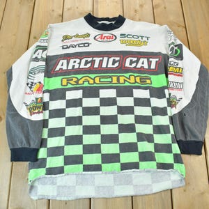 Vintage 1995 Arctic Cat Snowmobile All Over Print Graphic Racing T-Shirt / 90s / Streetwear / Retro Style / Winter Tee / Made In USA