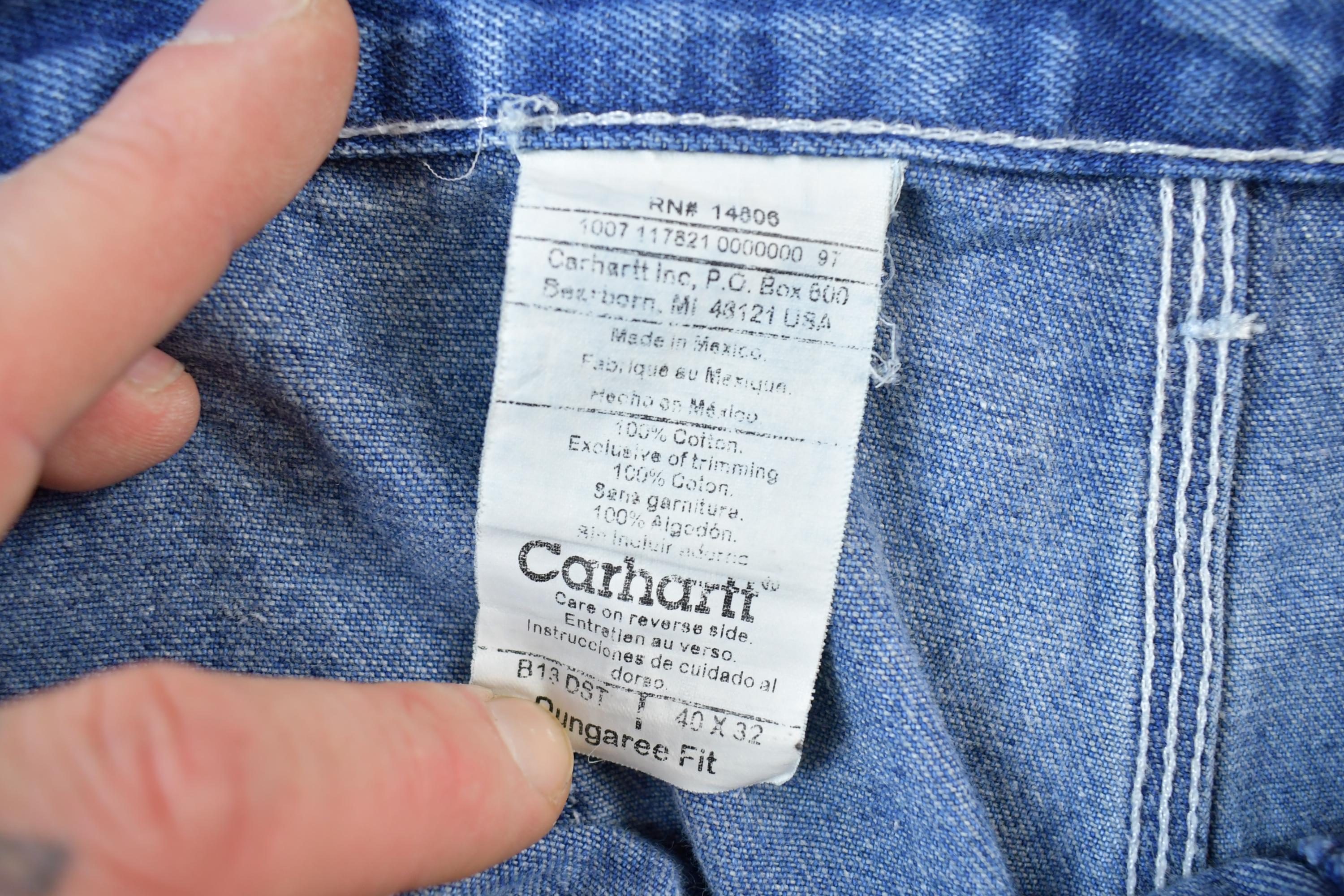 Vintage 1990s Carhartt Denim Jeans Work Pants Size 40x32 / 90s