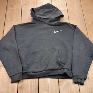 Vintage 1990s Youth Nike Swoosh Embroidered Graphic Hoodie / 90s Hoodie / Vintage Sweater / Made In USA / Athletic Pull Over / Swoosh Logo