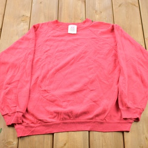Vintage 1990s Blank Red Crewneck Sweatshirt / 90s Crewneck / Vintage Crewneck / Essential / Streetwear / 90s Blank