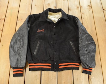 Vintage 60s 70s Butwin Leather Varsity Jacket Athletic Streetwear