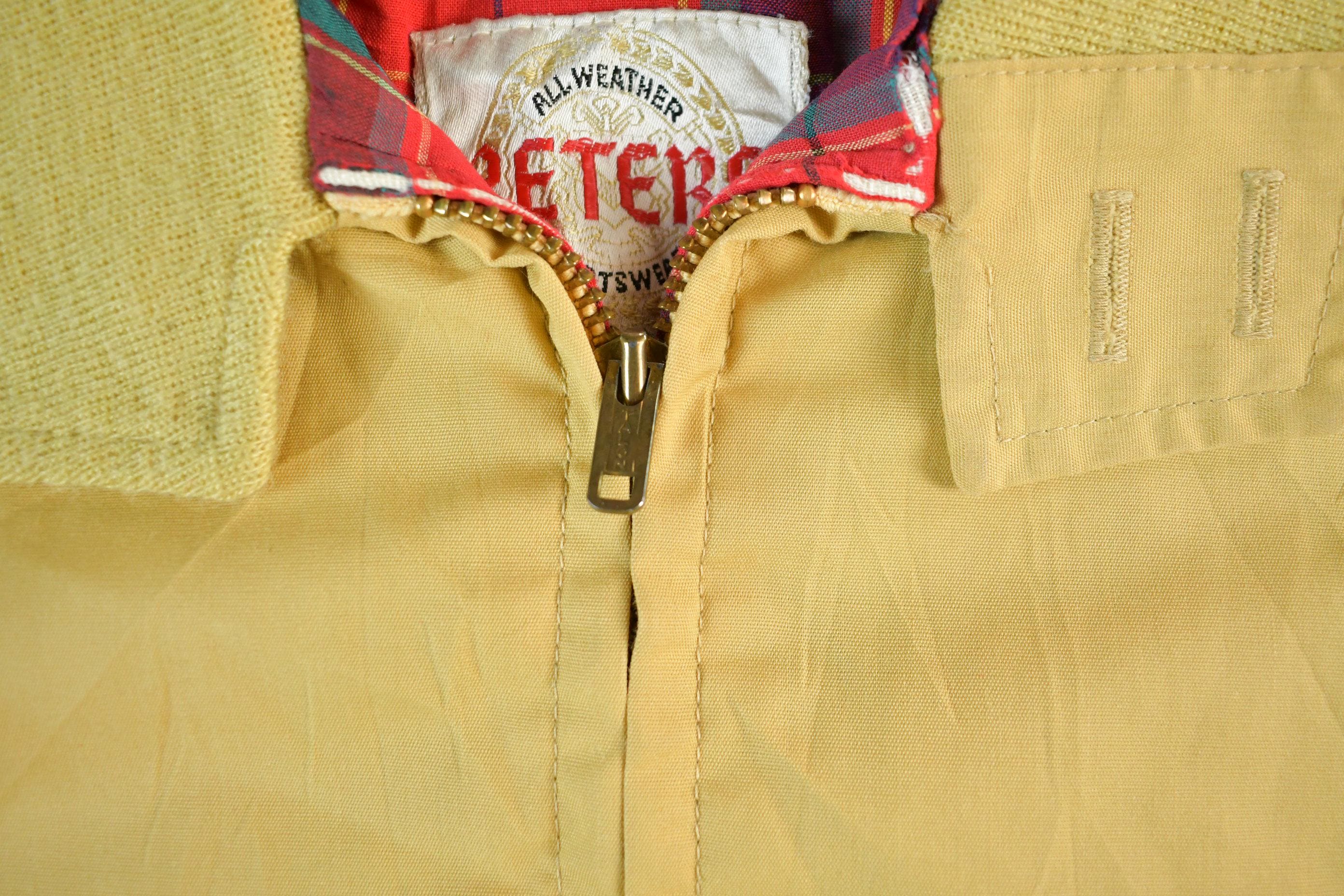 1960s Vintage Harrington Jacket Mens M-L Plaid Lined Windbreaker