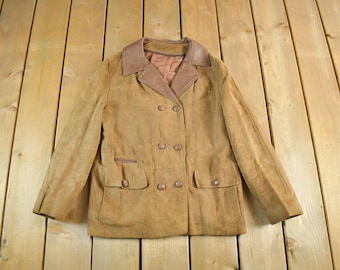 Vintage 1960s Suede Peacoat - Women's Small Fall Outerwear