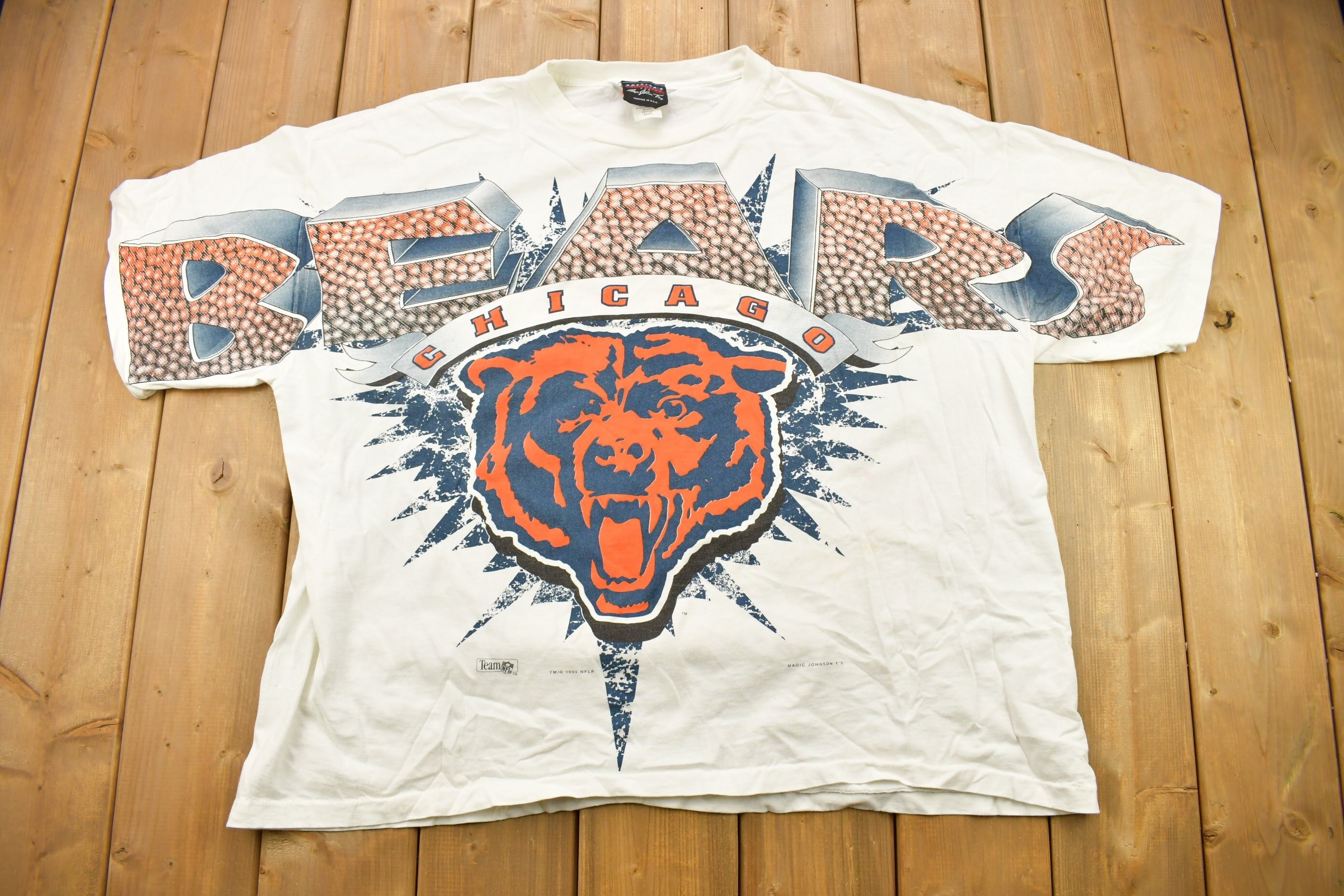 Vintage Chicago Bears T Shirt Tee Logo 7 Made USA Size Small S -   Singapore