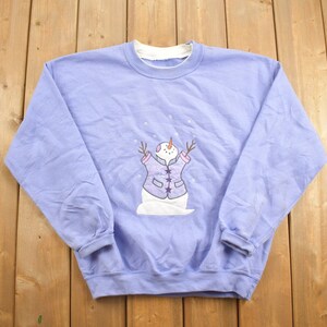 Vintage 1990s Snowman Crewneck Sweatshirt / 90s Crewneck / Festive / Streetwear / Christmas / Holidays / Snow