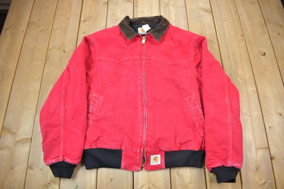 ジャケット・アウター Carhartt Santa Fe Chore Coat 80's U.S.A Vintage 1980s Carhartt Red Santa Fe Work Jacket / Workwear / Quilt