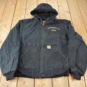 Vintage Y2K Carhartt Black Cinched Active Jac Work Jacket / Workwear / Embroidered / Carhartt Jacket / Vintage Carhartt / Made In USA