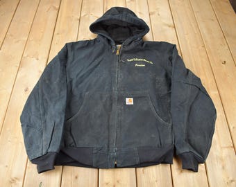 Vintage 1990s Carhartt Green Hooded Cinched Active Jac Work Vintage 1990s Carhartt Green Hooded Cinched Active Jac Work