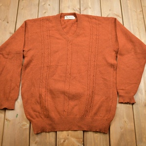 Vintage 1980s Profilo V Neck Sweater / Vintage 80s V Neck / V Neck / 80s V Neck / Sweatshirt / 80s Sweater / Knit Sweater