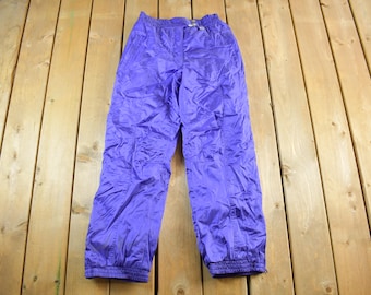 Vintage 1980s Ski Pants Women's Snow Pants Women's 26 x 27 / Nylon Ski Pants / Windbreaker Pants / Retro Style