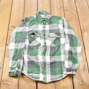Vintage 1990s Five Brother Plaid Button Up Shirt / Made in USA / 1990s Button Up / Vintage Flannel / Casual Wear / Workwear