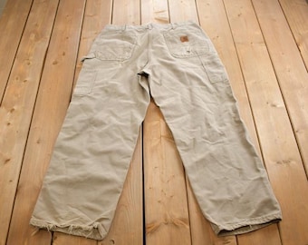 Vintage 1990s Carhartt Distressed Dungaree Fit Work Pants Size 36x30