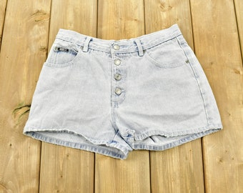 Vintage 1990er Jahre Anfrage Jeans Damen Jeans Shorts Größe 7 / 90s Streetwear / Vintage Denim Shorts / helle Waschung / Summer Wear/ Jorts