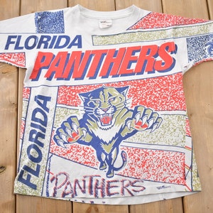 Panthers de la Floride vintage des années 1990 imprimé LNH pour enfants graphique t-shirt fabriqué au Canada / point unique / Hockey LNH / Salem des années 90