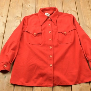 Vintage 1990s Red Button Up Shirt / 1990s Button Up / Vintage Button Up / Basic Button Up / Formal Button Up / Red Button Up
