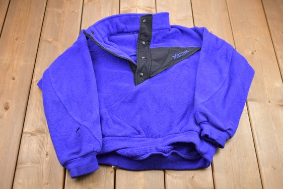 Vintage 1990s Marmot T-Snap Sweatshirt / 90s Flee… - image 1