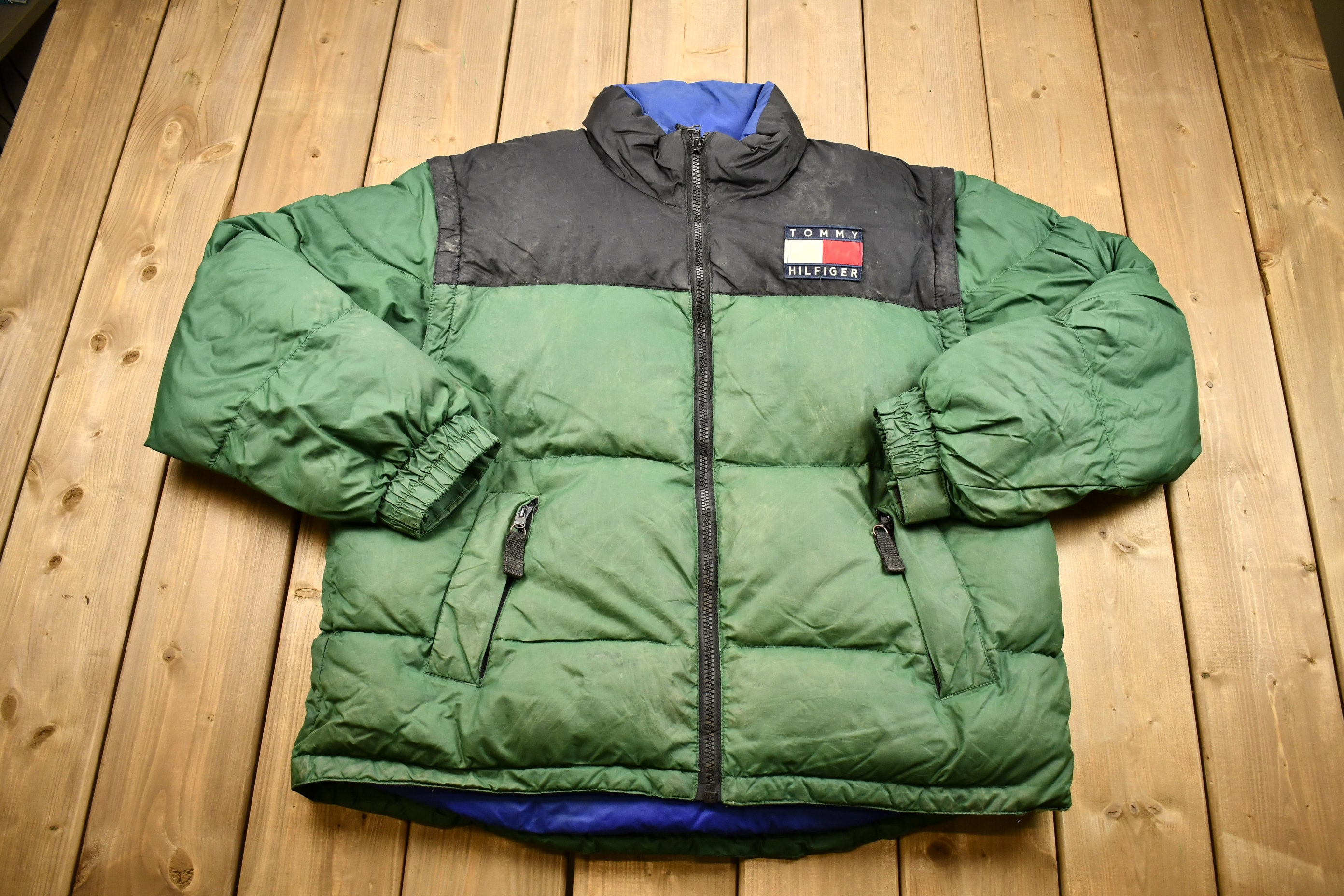 90s Tommy Hilfiger USA Ski Team Puffer Goose Down Reversible 
