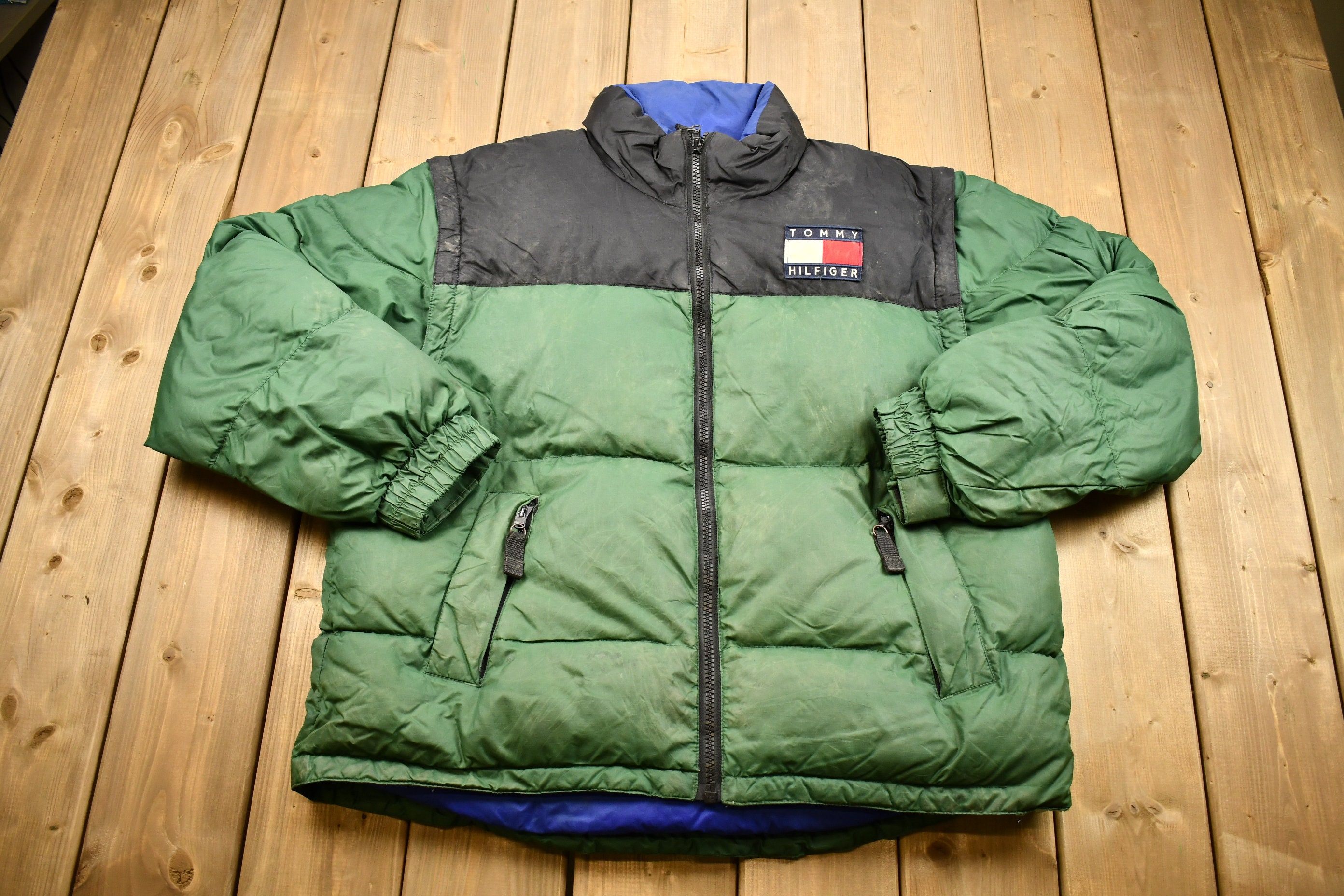 90s Tommy Hilfiger USA Ski Team Puffer Goose Down Reversible 