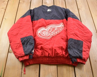 VINTAGE Detroit Red Wings Polo Shirt Mens Medium 97 98 Stanley Cup Starter