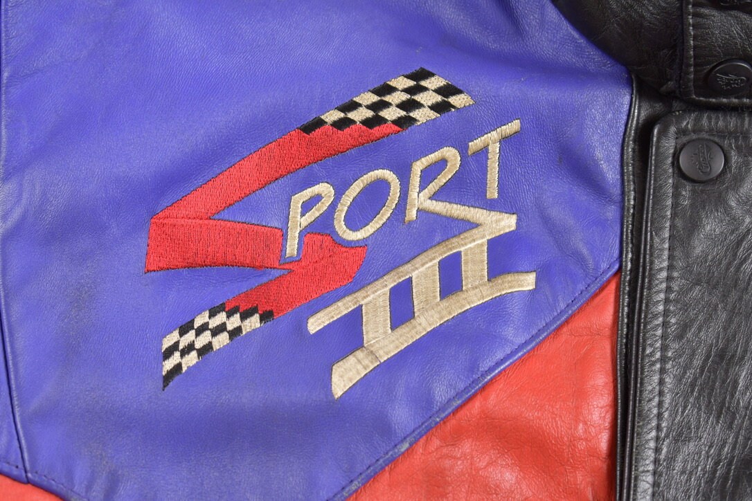 Vintage 1990s Choko Leather Racing Jacket / Sport III / Racing
