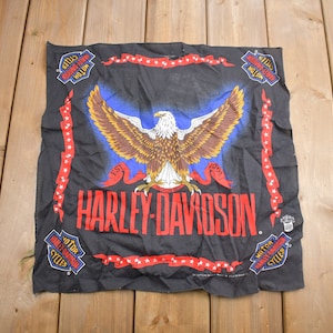 Vintage 1990s Harley Davidson American Bald Eagle Bandana / Vintage Harley / Harley Accessories / Biker Flag