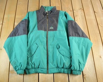 Vintage 1990s Adidas Equipment Color Block Herren Jacke Large / Vintage Adidas Sportswear / Oberbekleidung / Streetwear / Bestickt
