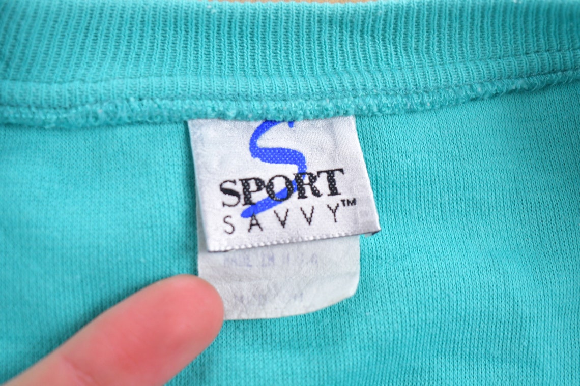 Vintage 1990s Sport Savvy Cardigan Sweater / Vintage Cardigan / Button Up / Embroidered / Made In USA / Blue Cardigan, foto 4 di 5
