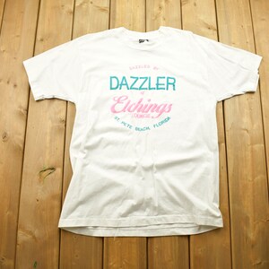 Vintage 1990s Dazzler At Etchings Lounge Souvenir T Shirt / St Pete Beach Florida / Made In USA / Single Stitch