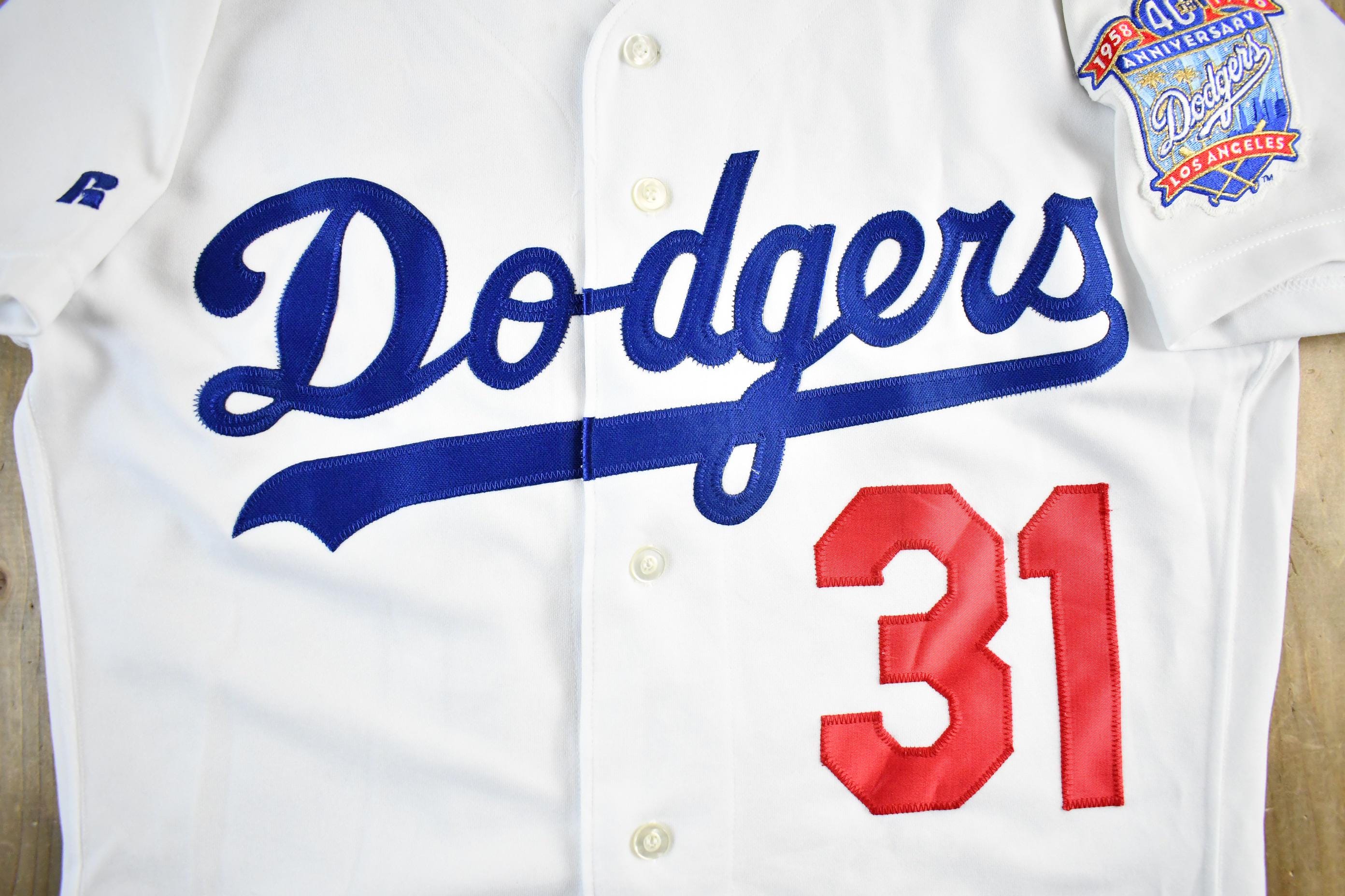 Vintage 1990s Los Angeles Dodgers Mike Piazza MLB Baseball Russell