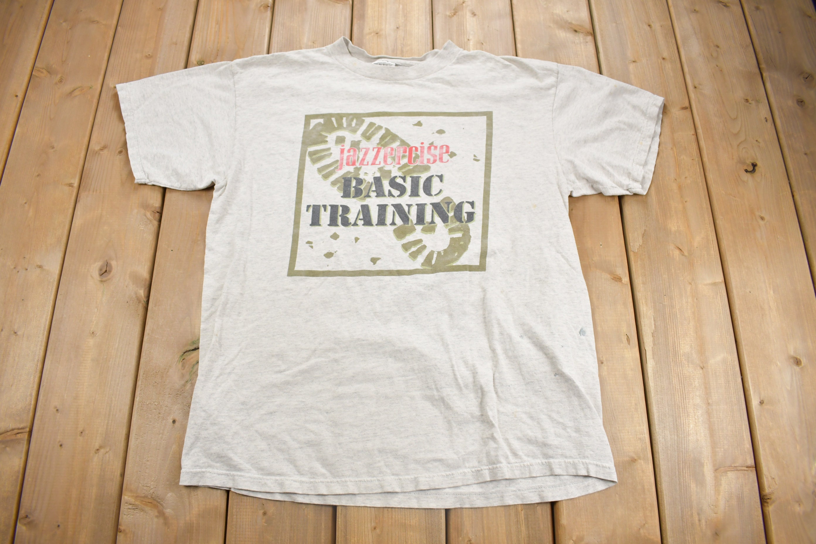 Vintage 1990s Jazzercise Basic Training Graphic T-shirt