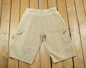 Vintage 1990s Clench Hip Hop Denim Jean Shorts 40 x 34 / 90s Shorts / Streetwear Fashion / Bottoms / Light Wash / Vintage Jeans