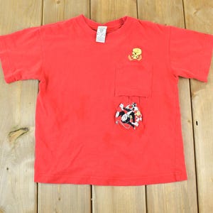 Vintage 1990s Sylvester And Tweety Bird Cartoon Promo Youth T-Shirt / 90s Warner Brothers Graphic Tee / Vintage Mickey Mouse / Made In USA