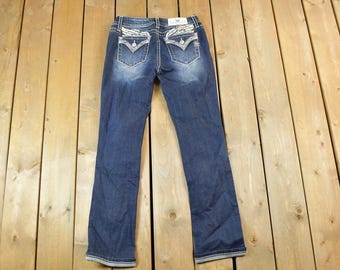 Y2K Womens 29 Miss Me JP5010 Boot Cut Angel Wing Bling
