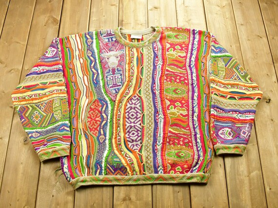 Vintage 1990s Coogi Australia Knit Sweater Animal Pattern / - Etsy