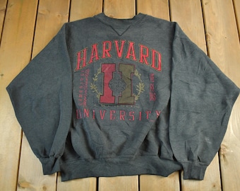 Vintage 1990s Harvard University Collegiate Crewneck Men's Large / College Sweatshirt / 90s Sweater
