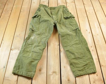 Vintage 1940s Military Pants | WW2 13 Star Button | Side Pocket