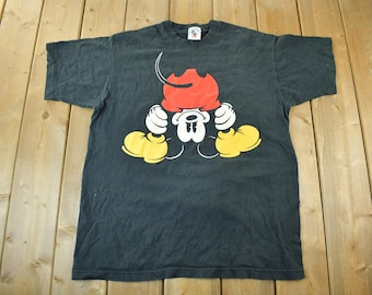 Vintage 1990s Disney Mickey Mouse Graphic T-Shirt Men's XL / Made In USA / Mickey & Co / Cartoon