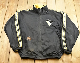 Vintage 1990s Pittsburgh Penguins NHL Pro Player Jacket / Athletic Winter Sportswear Streetwear / NHL Hockey Fan Gear