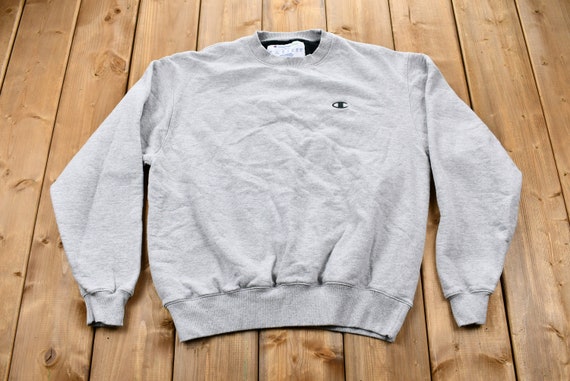 Vintage Blank Grey Champion Crewneck Sweatshirt /… - image 1