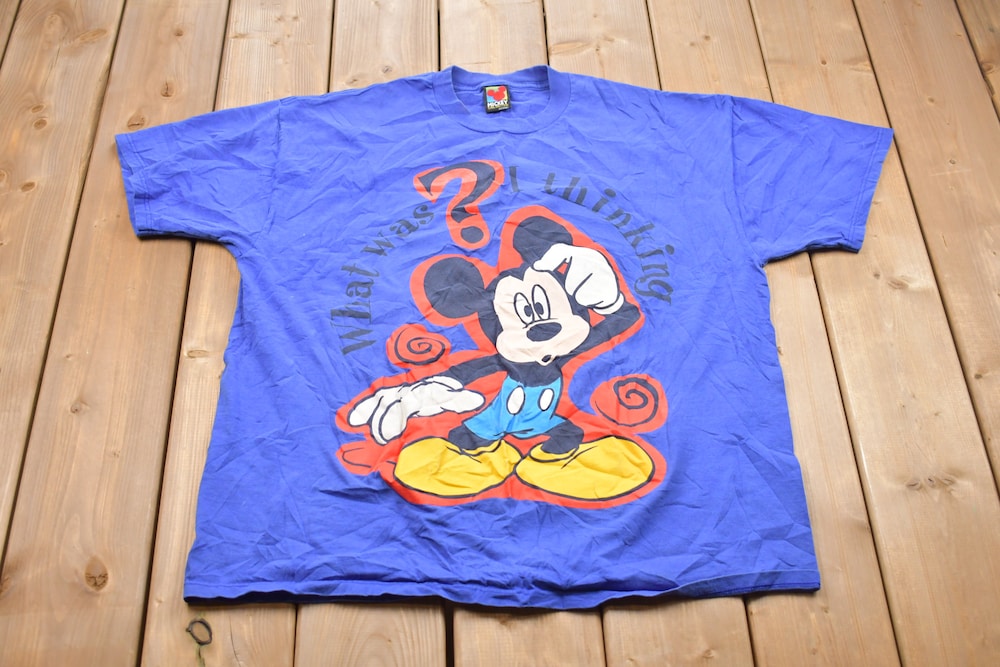 Vintage 1990S Disney Cartoon Mickey Mouse T-Shirt / 90S Graphic Tee / Vintage Mickey Mouse / Made In Usa / 90S Disney Tee / Cute Vintage
