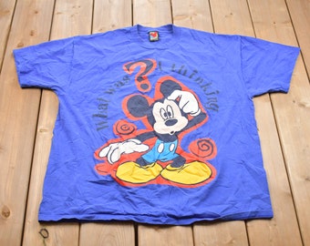Vintage 1990s Disney Cartoon Mickey Mouse T-Shirt / 90s Graphic Tee / Vintage Mickey Mouse / Made In USA / 90s Disney Tee / Cute Vintage