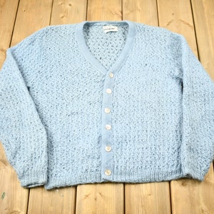 Vintage 1960s Mohair & Wool Knitted Cardigan Sweater / True Vintage / Button Up / L.S Ayres / Sweatshirt / 1960s Cardigan