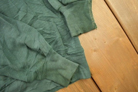 Vintage 1960s Blank Faded Forest Green Crewneck S… - image 6